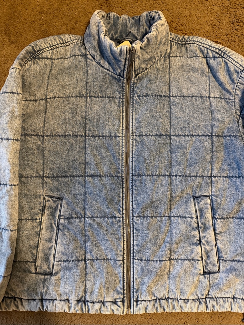 NWT Levi’s Women’s Box Denim Quilted Relaxed Light Wash Cotton Jacket XXL - Picture 4 of 10
